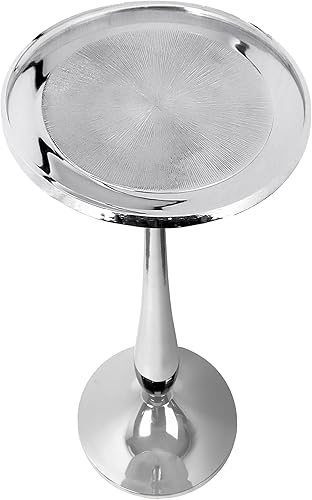 CLEENTABLE Farmhouse - Mesa auxiliar redonda con pedestal, mesa auxiliar para uso en interiores, mesa auxiliar moderna de metal ligero para espacios