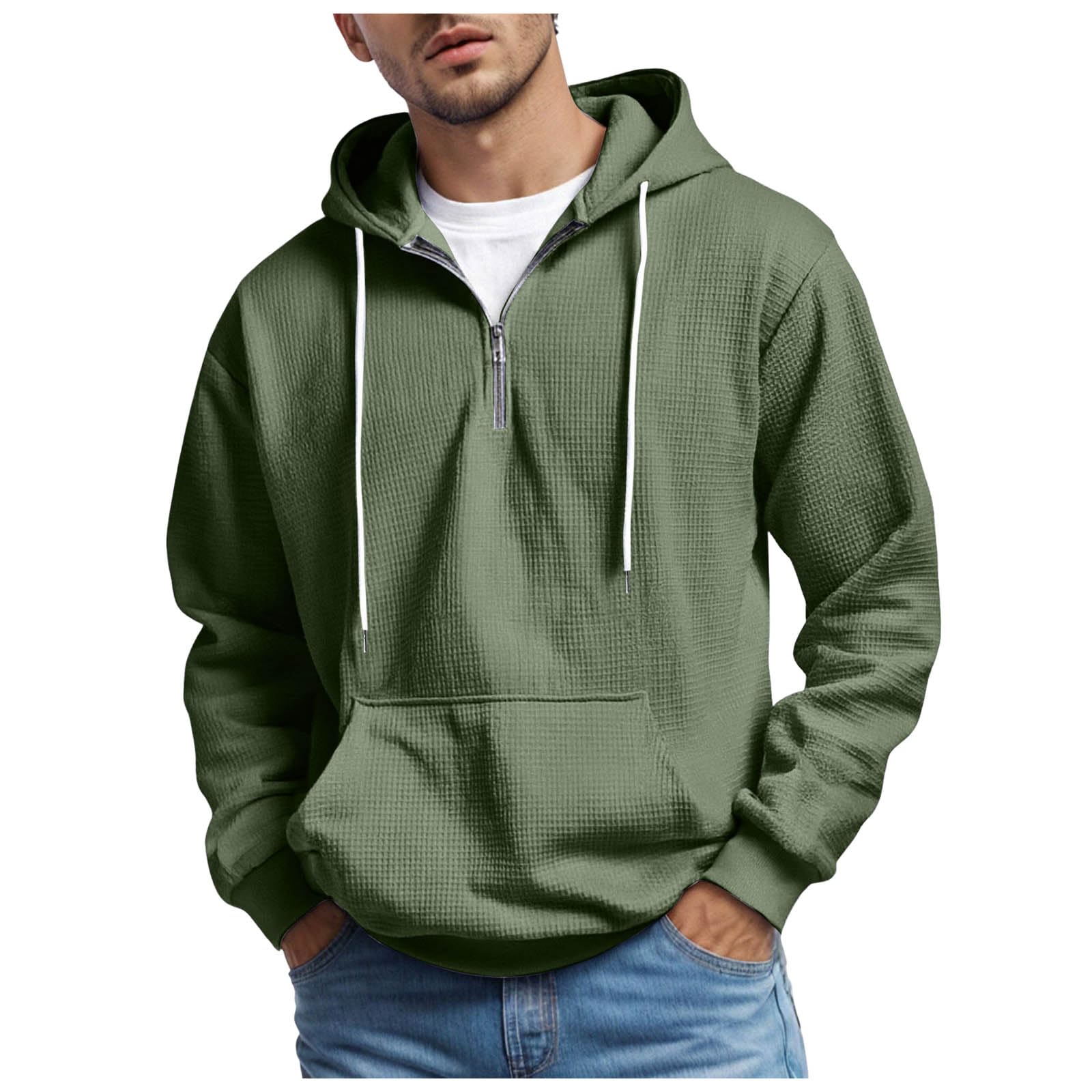 Genérico Hoodie Hombre Sudadera con Capucha Hombre Pullover Sin Cremallera​ Sudadera con Bolsillos Ligera Transpirable Cómodo Tejido Grueso para Estar En Casa Regalo