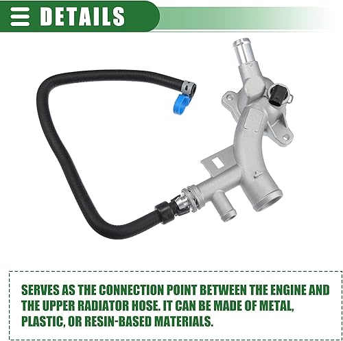 Miniatura 6 de Motoforti Salida de agua para carcasa del refrigerante del motor con manguera, para Chevrolet Cruze 2011-2016, aleación de aluminio, 25193922