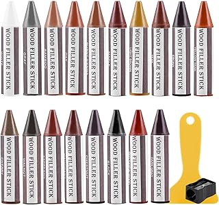 SEISSO Wood Filler Stick, 18 Colors Furniture Crayons for Scratches, Furniture Scratch Repair Wax Filler Stick, Perfect for Restore Hardwood Floor, Holes, Crack, Laminate, Carpenters, Tables, Desks