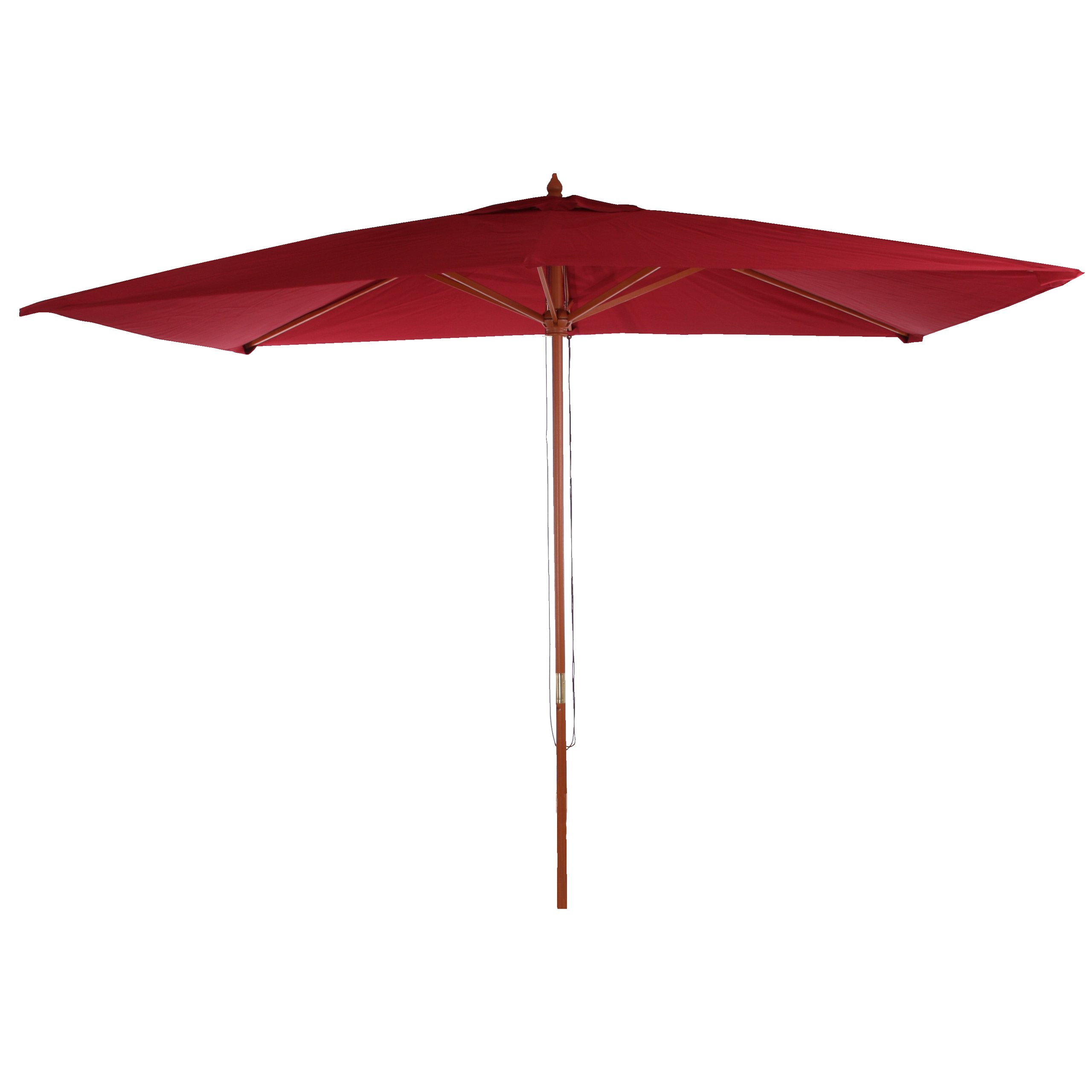 Mendler Parasol de jardin Floride - 2 x 3 m - Polyester/bois - 6 kg - Bordeaux
