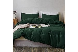 TOCOMOA Duvet Cover Set Queen Size: Deep Sleep Haven for Dark Green Aficionados