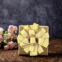 Vista 3 de Cinta amarilla de arpillera con alambre de 1.5 pulgadas, cintas de 10 yardas para árboles de Navidad, coronas, lazos de regalo, decoración