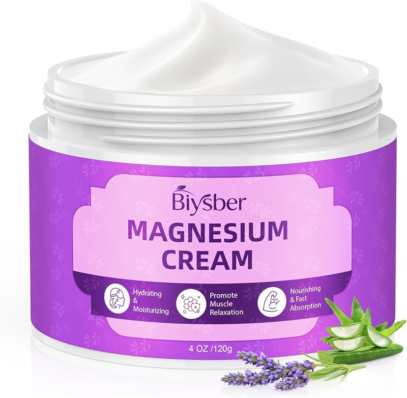 Creme corporal com magnésio BIYSBER e fragrância de lavanda, 120 mL