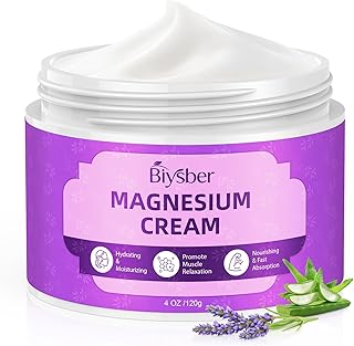 Topical Magnesium Lotion Cream for Sleep: Natural Magnesium Body Butter for Sweet Sleep/Leg Cramps/Feet/Arms/Muscle Pain Relaxation - Calm Moisturizing Day and Nightime Cream for Women and Men 4 oz