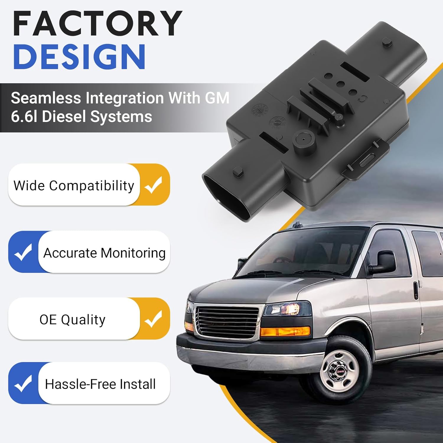 20760381 Diesel Emission Fluid DEF Level Sensor, Fit for 2014-2015 Chevy Cruze, 2010-2016 Chevy Express GMC Savana 2500/3500/4500, 2011-2016 Sierra Silverado 2500HD 3500HD - Rplace 904-371