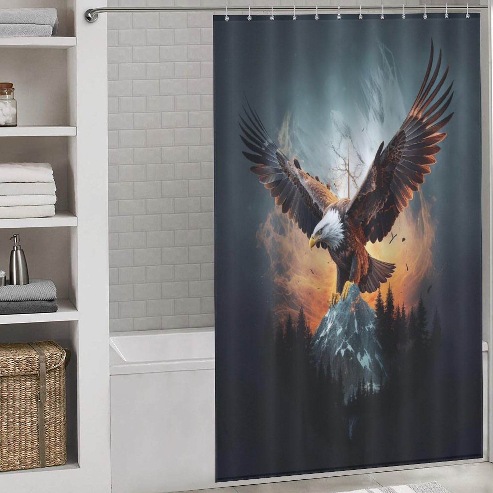 Rideau de douche Aigle lavable pour baignoire fini les projections d'eau