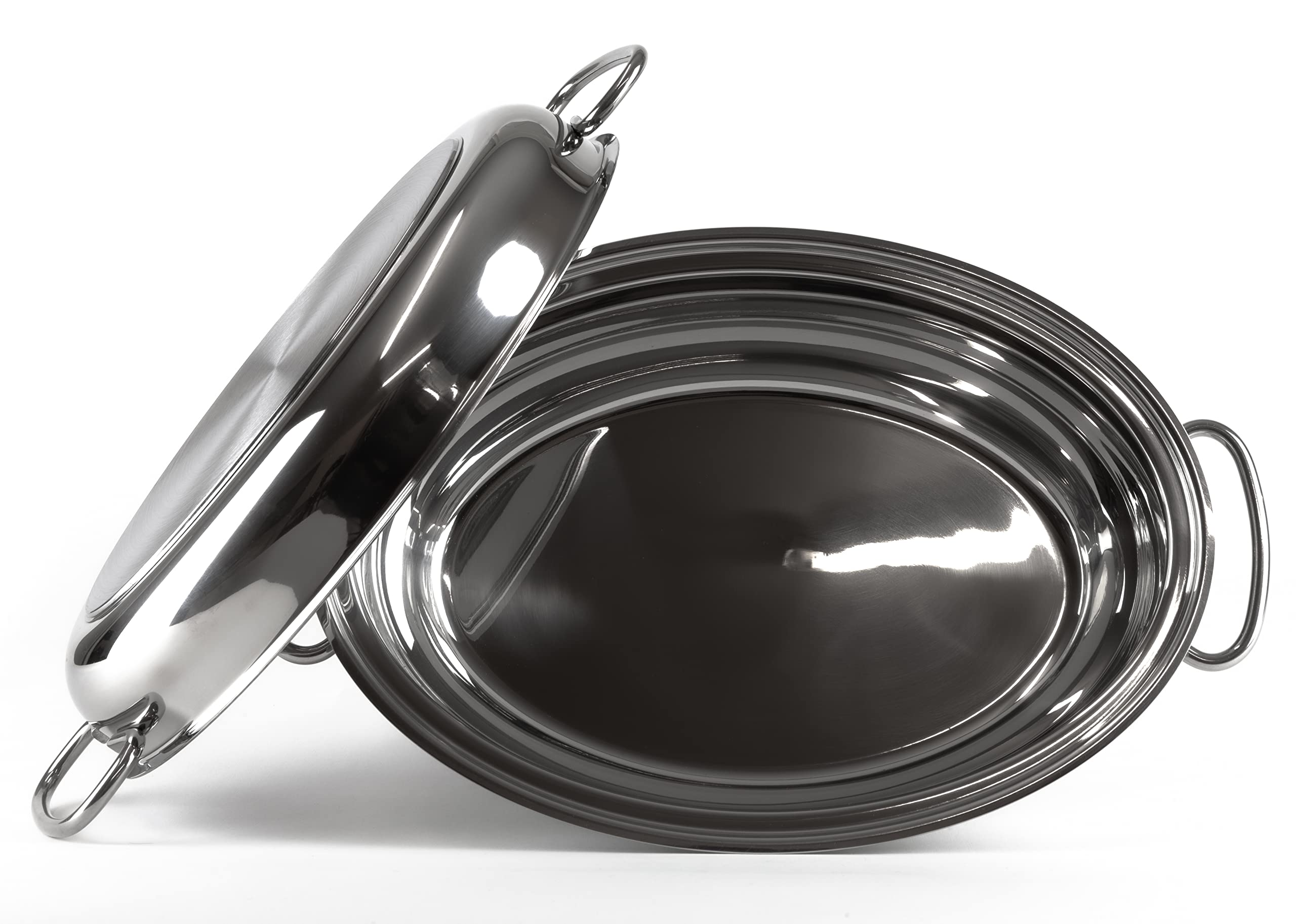 HWD Töpfe Pfannen Bräter mit Deckel für Induktion, 18/10 Edelstahl poliert, Deckel, Thermoknauf, Garsystem, unbeschichtet