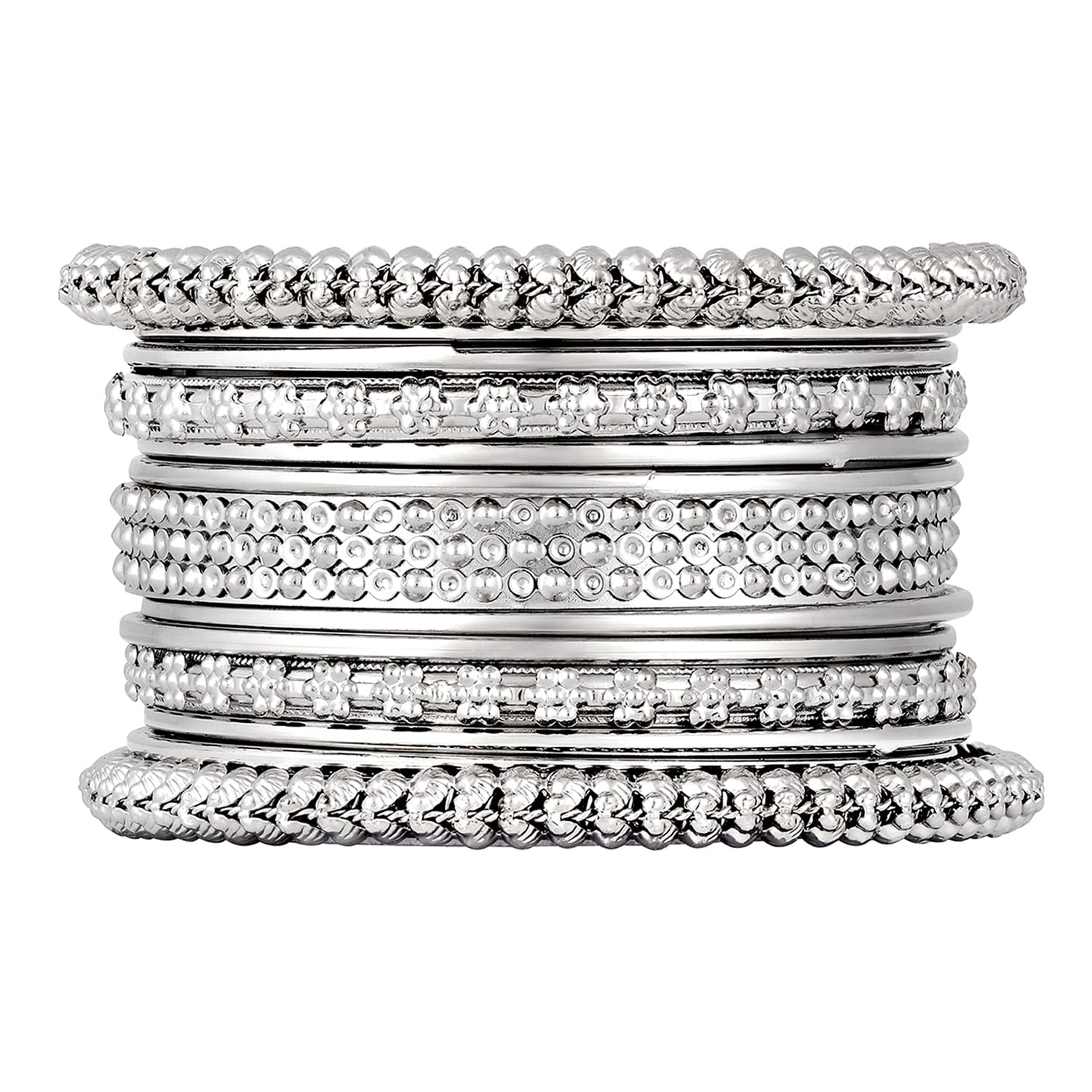 Peora Silver Plated 2.6 inch Metal Bangles Ethnic Stylish Fashion Jewellery Gift for Women & Girls (B0C1SZZ32C) Amazon Price History, Amazon Price Tracker