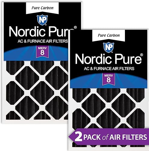 Nordic Pure 16 x 25 x 4 (15 12 x 24 12 x 3 58) de carbono puro plisado reducción de olores Merv 8 filtros para horno, paquete de 2 disponible en Yaxa El Salvador