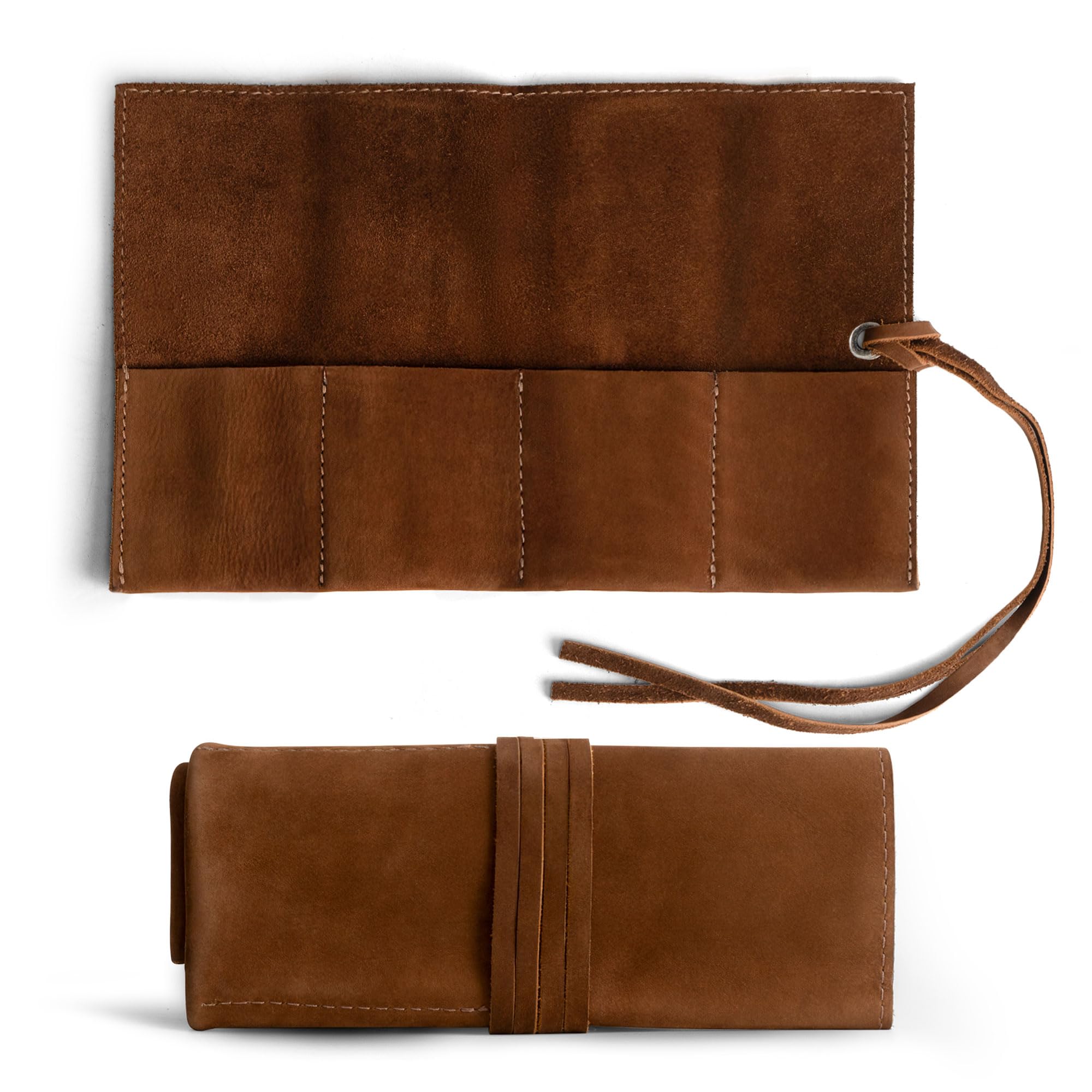 Hide & Drink Durable Leather Watch Roll Handmade by Swayze Suede