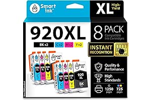 Smart Ink Compatible 920XL Ink Cartridges for HP 920XL (8 Pack)