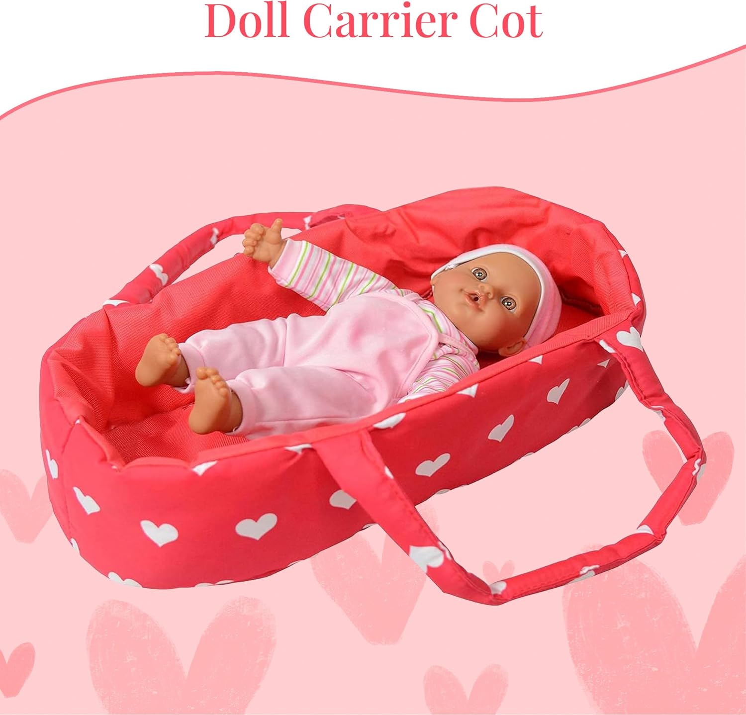 Baby Doll Stroller Play Set, 3-in-1 Babydoll Stroller with Removable Bassinet Baby Carriage for Dolls Toy Doll Stroller for Toddlers 3-4 Years,