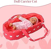 Vista 3 de Juego de cochecito de muñeca de bebé, cochecito 3 en 1 con moisés extraíble para muñecas, cochecito de muñeca de juguete para niños pequeños de 3 a