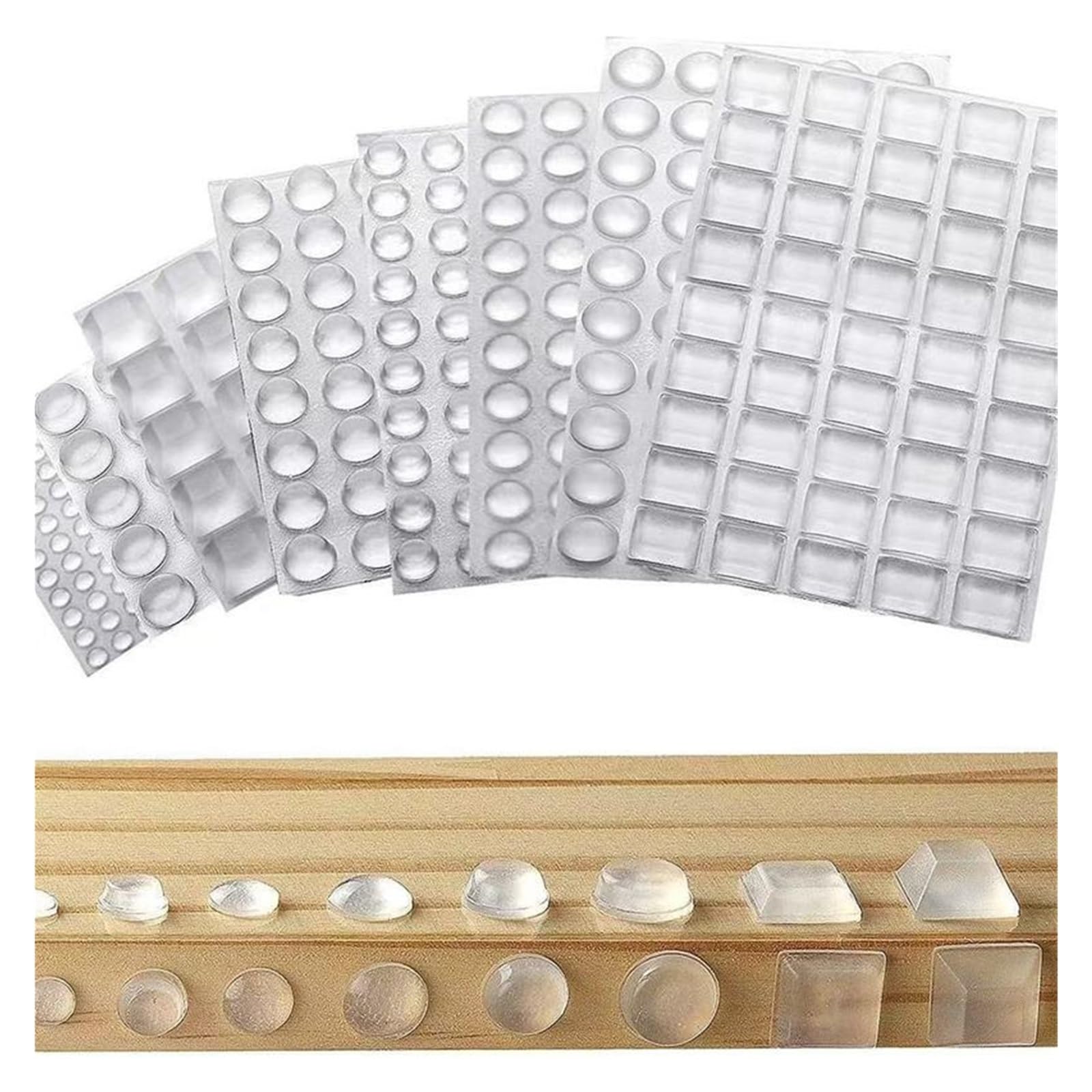 Xctdsvah 10Mmx3mmx50pcs Door Stop Strong Self-Adhesive Clear Rubber Damper Buffer Cabinet Bumpers Furniture Dots Cushion Protective Pads(10Mmx3mmx50pcs)
