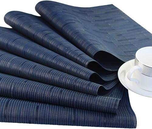 Miniatura 4 de Mantel individual de plástico Bechen, mantel individual lavable antideslizante, para mesa de comer, set de manteles individuales de mesa, se limpia