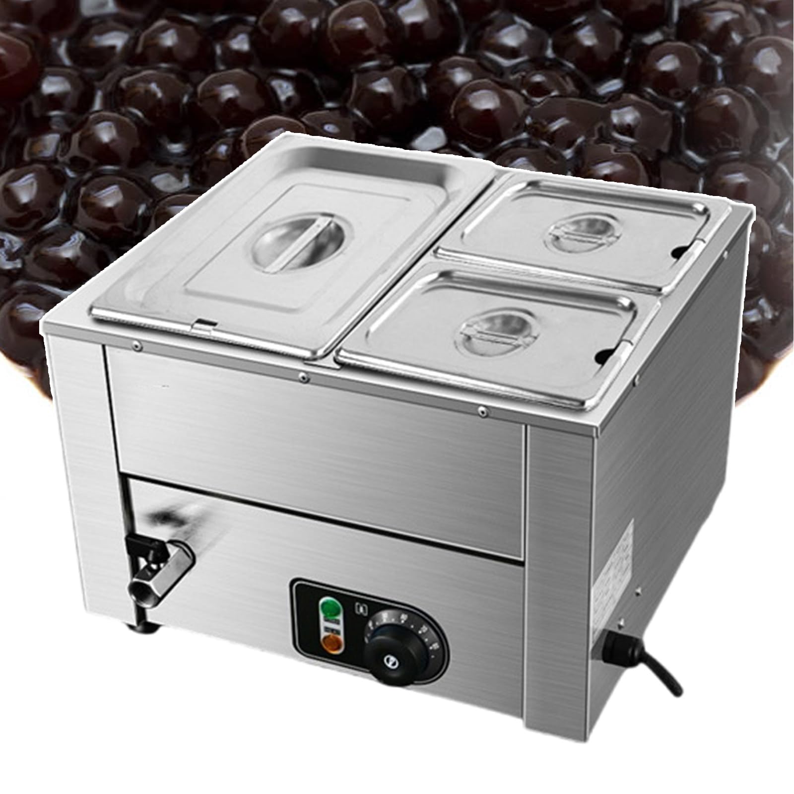 AYCDL Commercial Chocolate Tempering Machine, 18L Large Capacity Buffet Server with Stainless Steel Lids for Easy Serving,for Large Gatherings,3lids,6lids,3lids