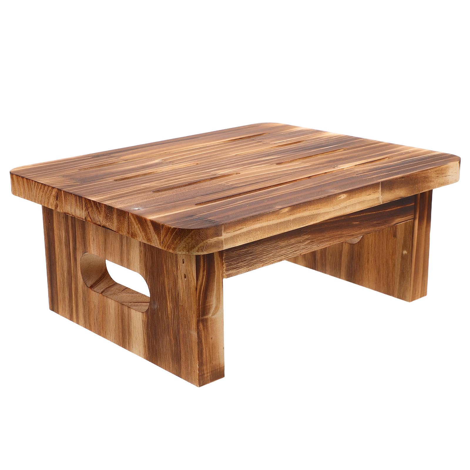 Taburete de Madera Antideslizante, Soporte Estable, Base Ancha