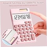 Small Mini Solar/Battery Powered Cute Pocket Standard Function Calculator, 2.7x4.5 Inches, ABS Plastic, Perfect for Office, Home, School
