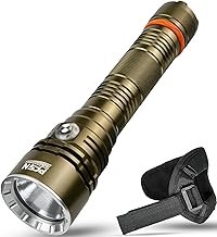 Dive Light Scuba Diving Flashlight - PFSN High Lumens LED Dive Torch with Wrist Mount, Underwater Flashlight IPX68 Waterproof, Rechargeable Diving Light Best for Diver Submersible Caving, Snorkeling
