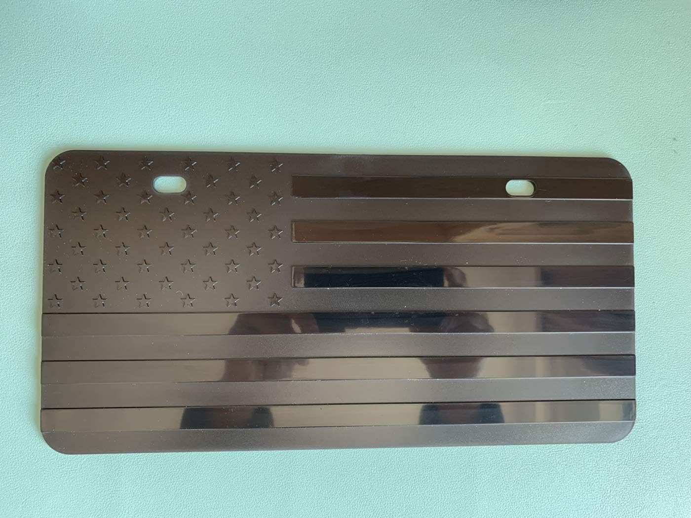 Embossed American Flag License Plate Premium Quality Thick Durable Novelty USA Patriotic