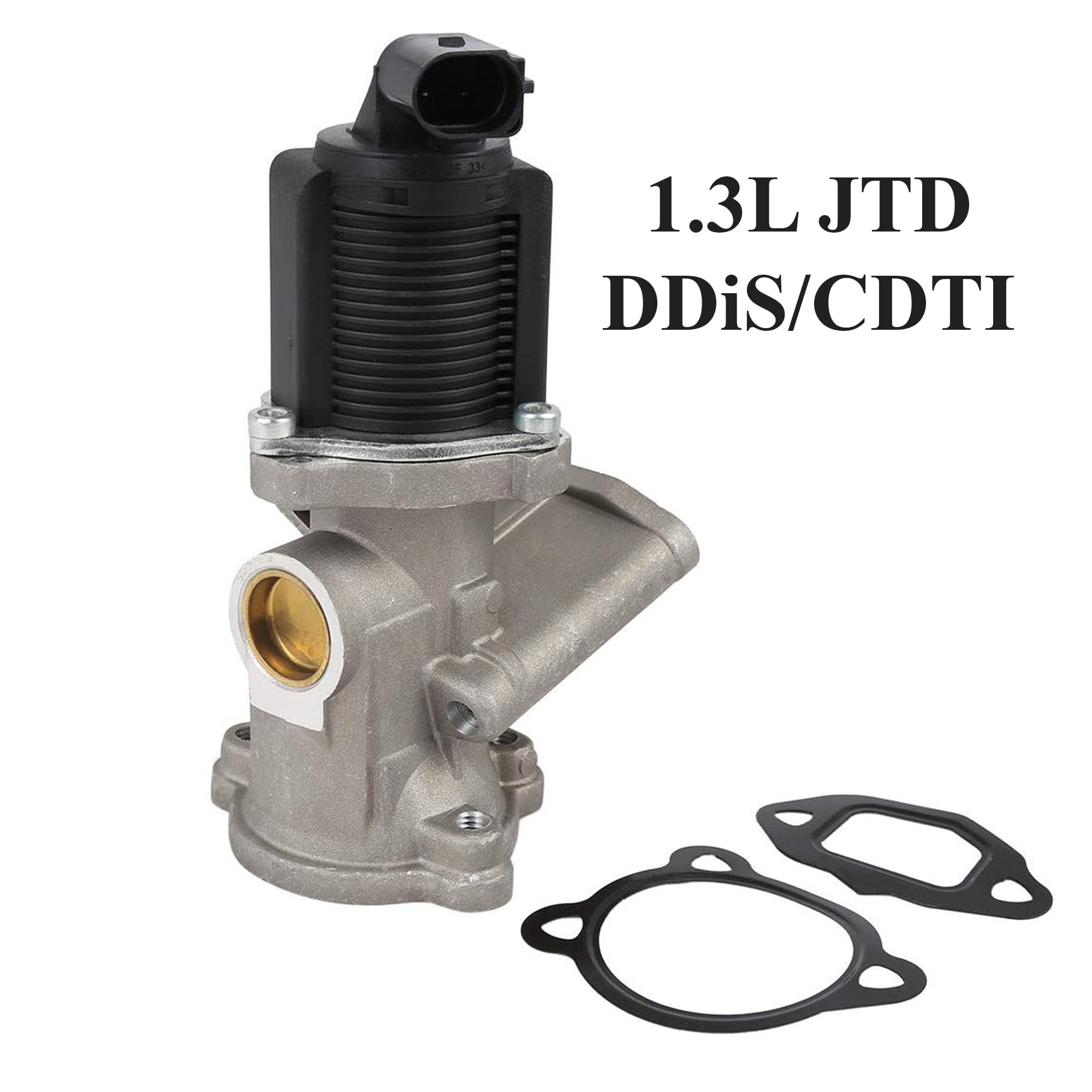Partsline Vanne EGR compatible avec 500, Doblo, Fiorino, Idea, Panda, Punto, Qubo, Combo, Corsa C D, Meriva A, Ignis, Swift III 1.3 D Multijet JTD CDTi DDis - 55184651 55201144 55219498