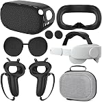 Compatible with Quest 2 Accessories, for Quest 2 Head Strap, for Quest 2 case,VR Face Cover, VR Shell Cover, Controller Grips Cover, Protective Joystick Cover,VR Lens Cover Protector for Quest 2