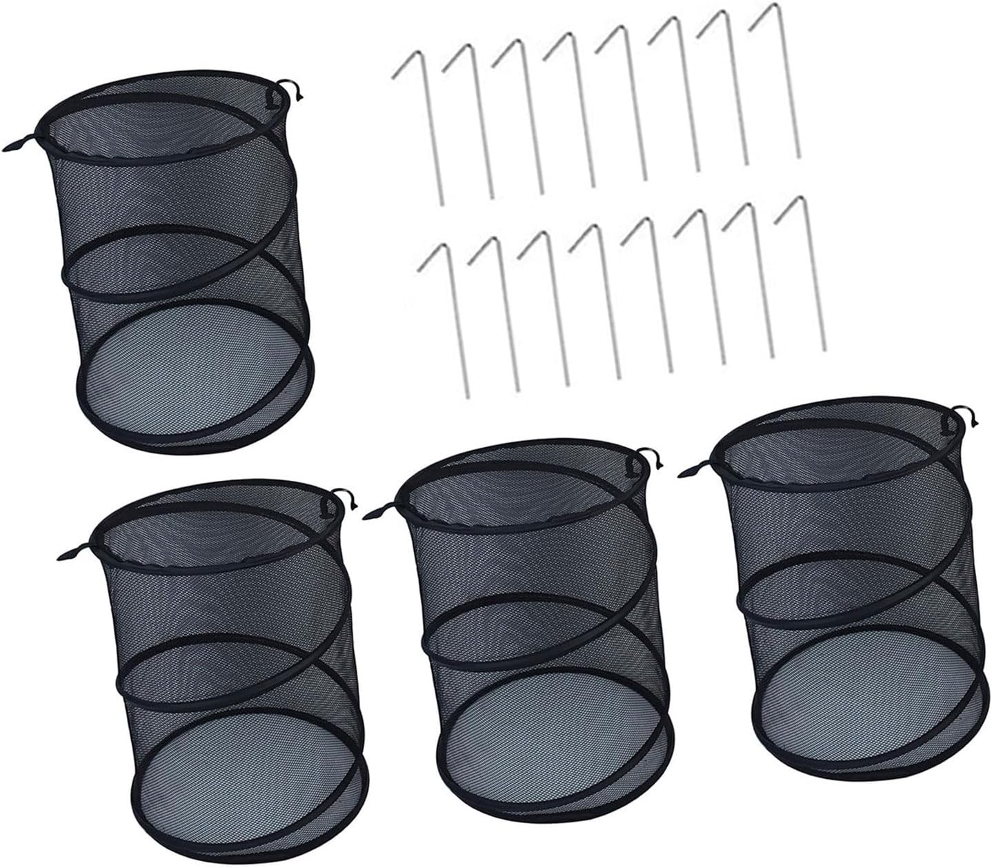 4PCs Steel Frame Plant Protections Covers Net Barrier Netting for Outdoor Gardens 16 Stakes Included Heavy Duty Garden Plant Guard Covers