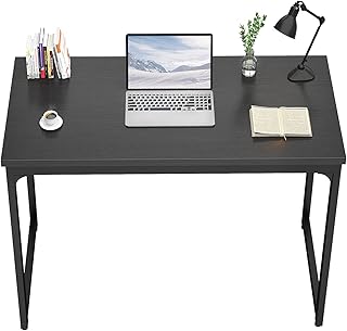 Foxemart Writing Computer Desk Modern Sturdy Office Desk PC Laptop Notebook Study Table for Home Office Workstation, Black