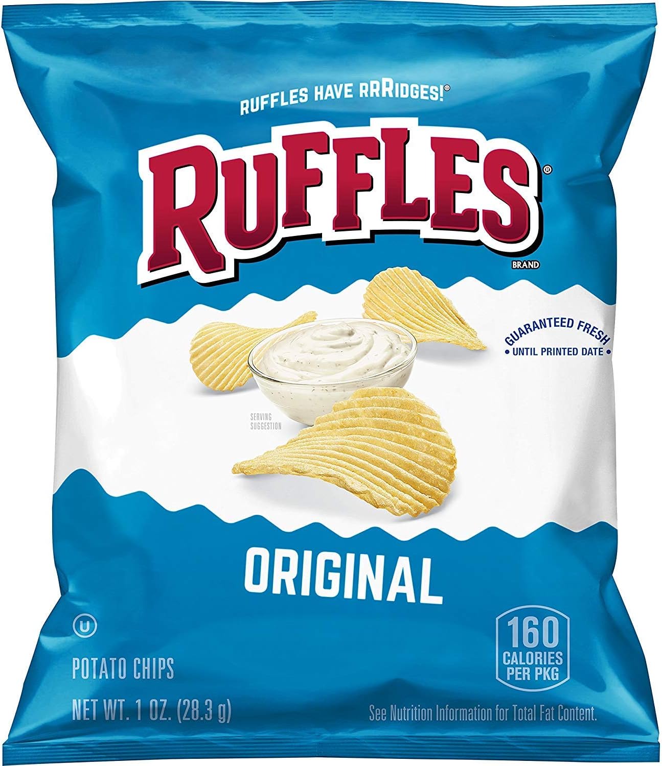 Ruffles Original Potato Chips, 1 Ounce (Pack of 40)