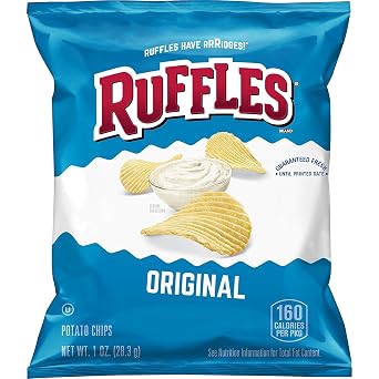 Ruffles Original Potato Chips, 1 Ounce Pack of 40