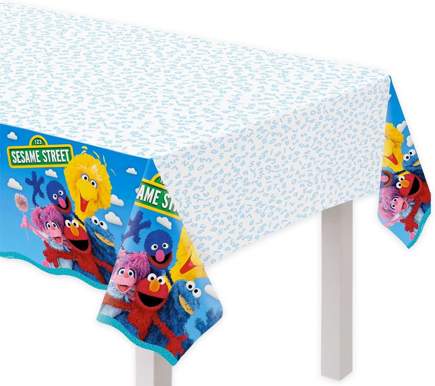 Sesame Street Party Decorations Kit for 8 Guests - Bundle with Table Cover, Plates, Napkins, Hat Featuring Elmo, Big Bird, and Cookie Monster for Birthday | Sesame Street Party Supplies Set
