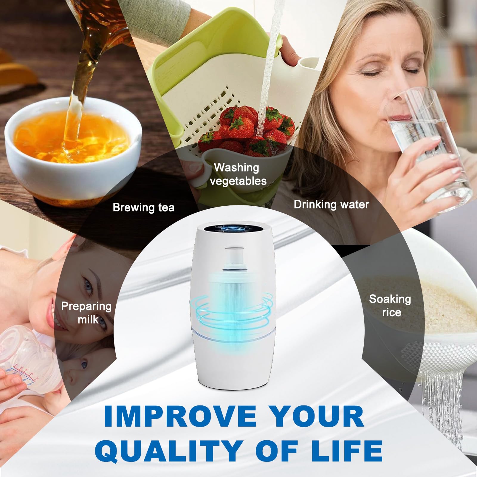 Roadtime Filtro de agua compatible con Amway espring 100186M/100188CH, filtro de carbón activo HEPA, cartucho de filtro de alta precisión, cartuchos de prefiltro elimina olores y mejora la calidad del