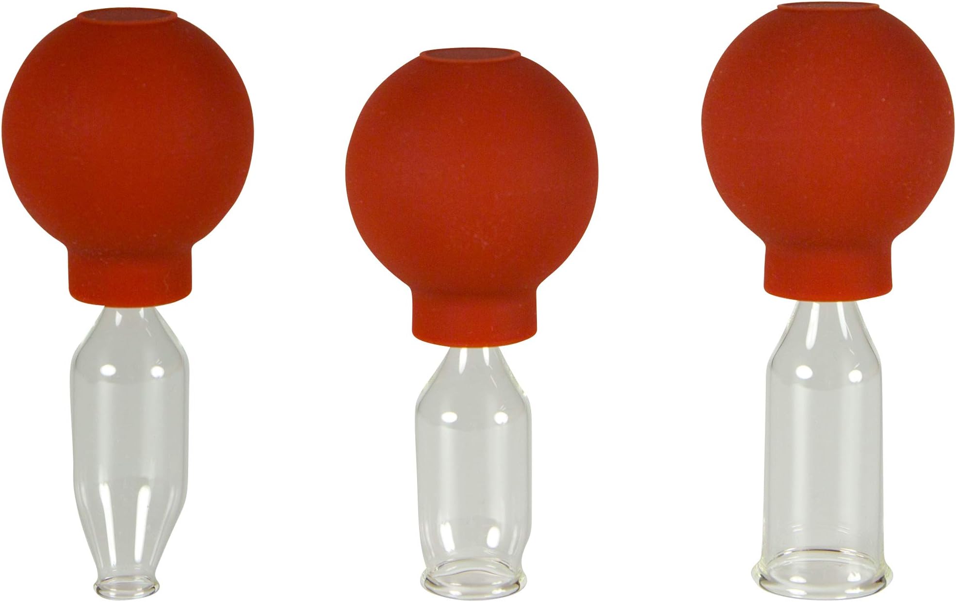LauschaerGlas saugball avec des ventouses pour professionnels et médicaux, feuerlosen lot de 3 ventouses 10-15-20 mm