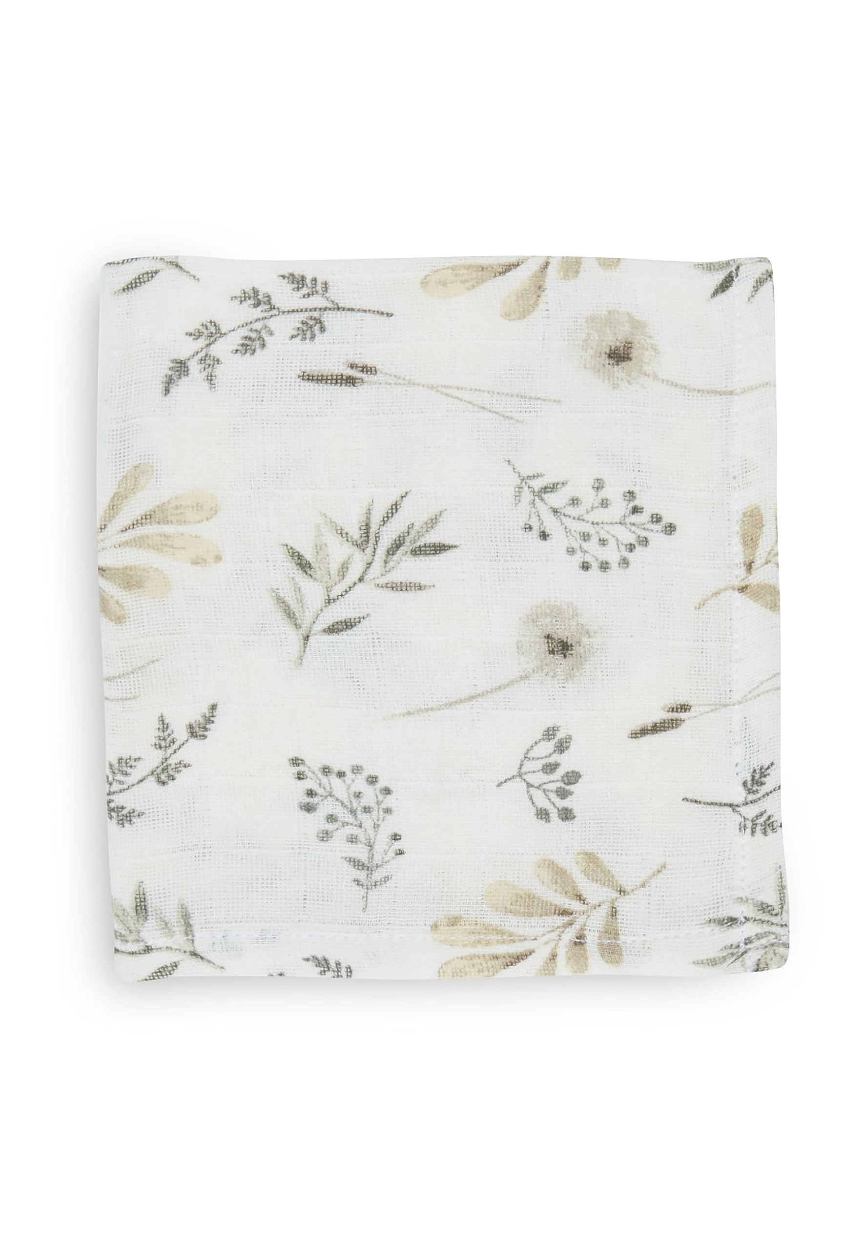 Jollein 537-848-66059 Spucktücher Mundtücher Musselin 3er Set Wild Flowers/Wilde Blumen weiß (31x31 cm)