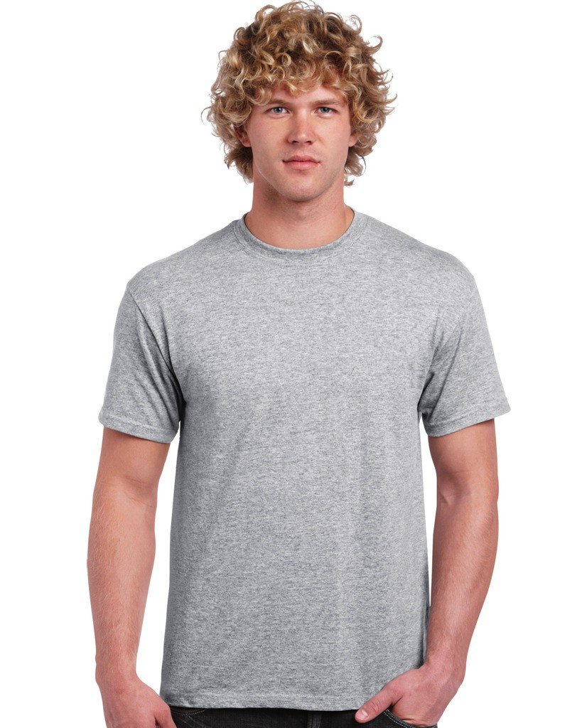 Gildan Men's Grey - Grau (Sport Grey) Crew Neck Short Sleevet-Shirt - XXXXX-Large