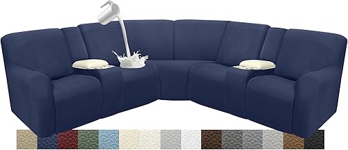 Miniatura 61 de Fundas de sofá reclinable impermeable para sección seccionales Fundas lavables para sofá en forma de L para sofás reclinables Fundas elásticas para