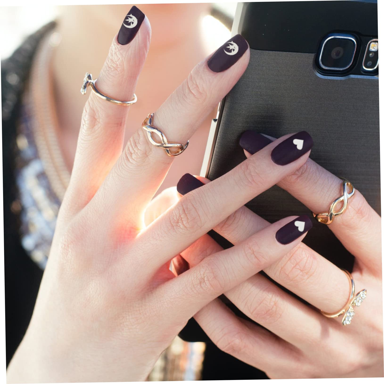 Healeved 40fogli Adesivi Decorativi Per Unghie Nail Art Facile Da Applicare Design Elegante Per Manicure Fai Da Te Adesivi Autoadesivi e Perfetti Per Ogni Occasione