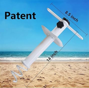 AMMSUN Metal Beach Umbrella Sand Anchor Heavy Duty Outdoor Umbrellas Base