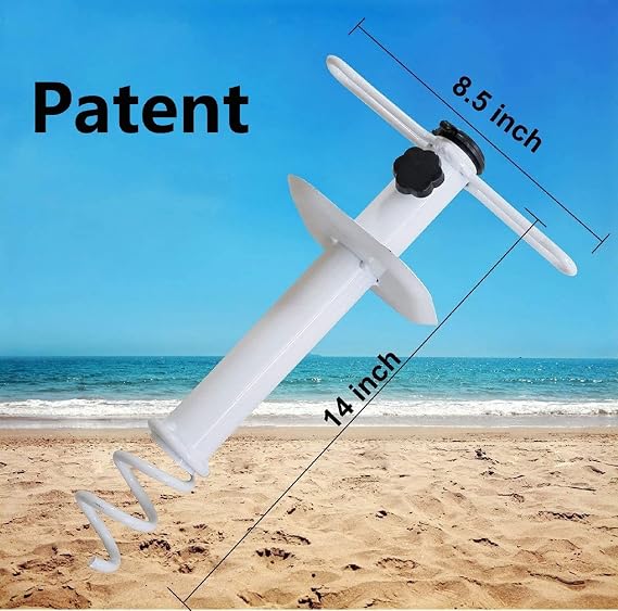 AMMSUN Metal Beach Umbrella Sand Anchor Heavy Duty Outdoor Umbrellas Base