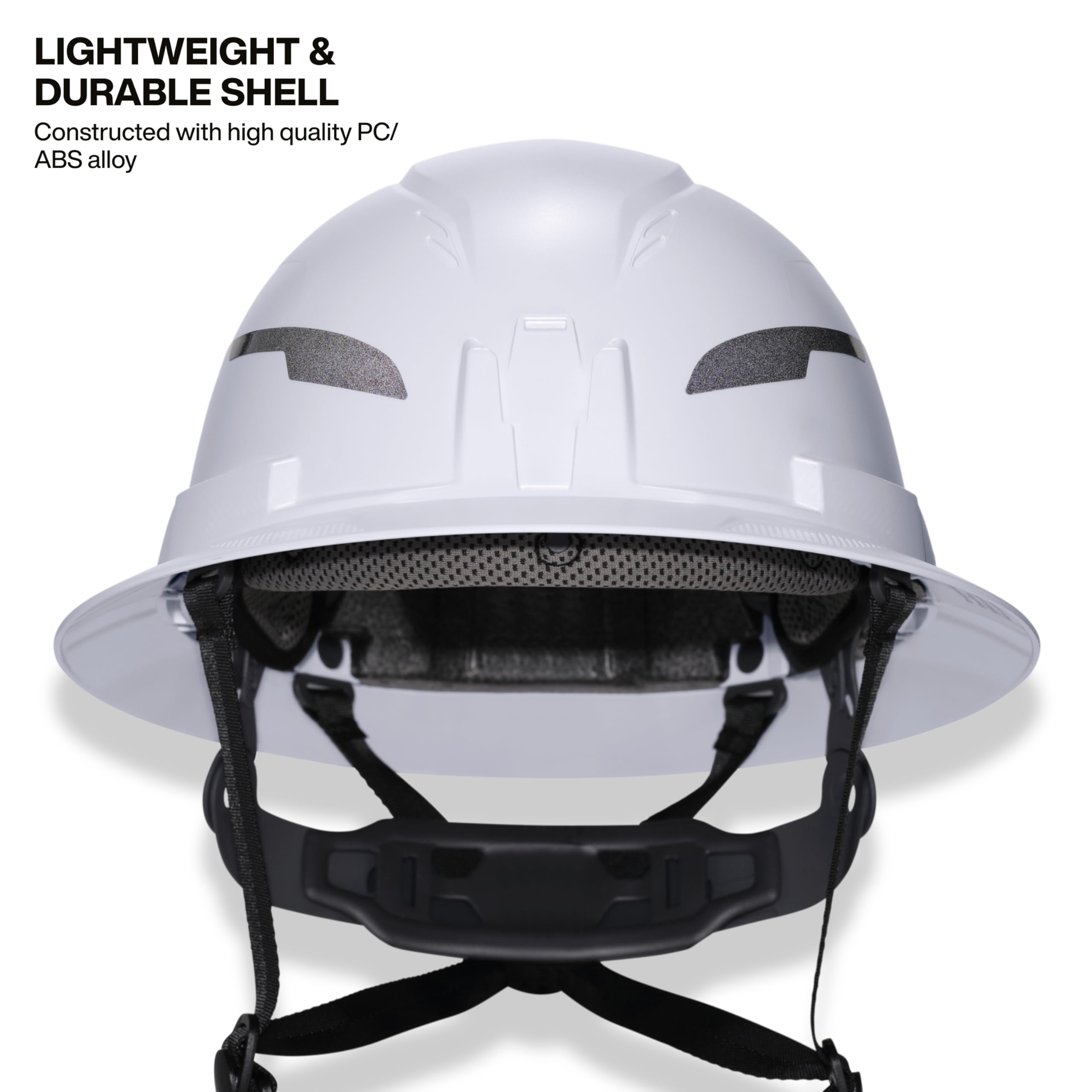 Klein Tools Casco duro tipo 2, ala completa sin ventilación, clase E, suspensión de 6 puntos con soportes de accesorios, acolchado lavable y faro recargable