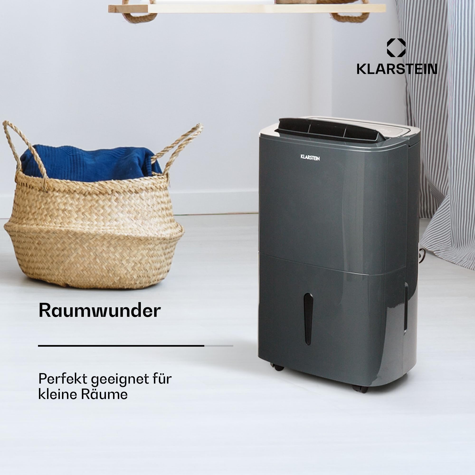 Klarstein Luftentfeuchter & Luftreiniger Elektrisch, 20 L Raumentfeuchter Klein für Wohnung Schlafzimmer Badezimmer Keller, Effizienter Bad/Raum Entfeuchter, Elektrischer & Kleiner Luftentfeuchter