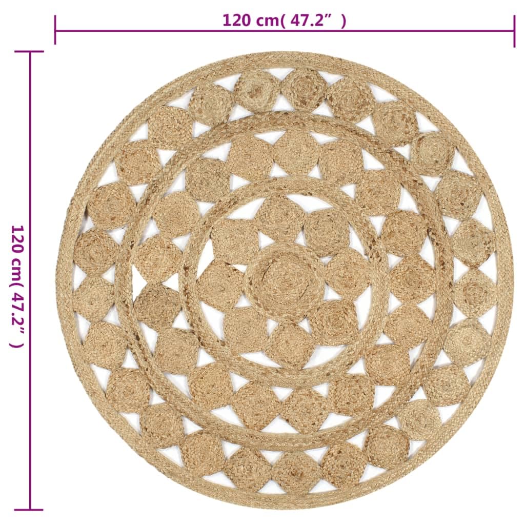 Tapis de jute tressé à la main, 120 cm, revêtement de sol, en fibre naturelle, pour décoration de salon, chambre à coucher