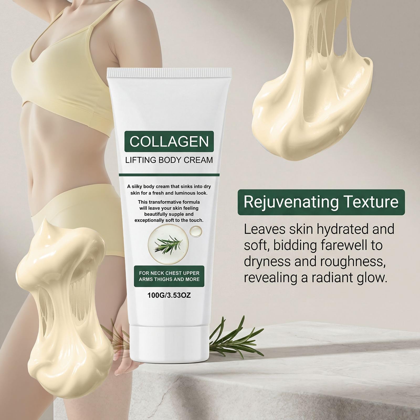 Collagen Body Oil Silk Texture Hydrating Shower Oil, Lifting Firming Body Lotion, Moisturizing Skin Care Oil for Women, Smooth Tightening Daily Body Skin Care (6 Flaschen)