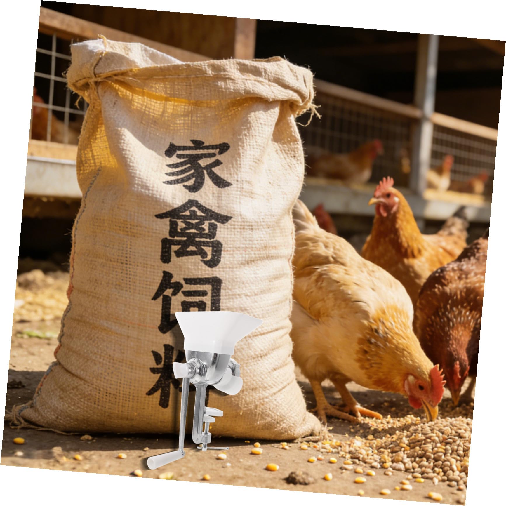ibasenice Máquina Manual Estructura Resistente de Hierro y Plástico para Pellets de Alimento para Gallinas y Patos Adecuado para Granjas y Patios Domésticos