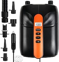 Vista 1 de furein Bomba de aire SUP de alta presión de 20 PSI, bomba eléctrica de tabla de remo con apagado automático, función de inflado y desinflado