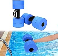 Vista 1 de Hikeen Mancuernas de ejercicio acuático con 4 pesas de espuma EVA de alta densidad para piscina, resistencia a la piscina, para aeróbic acuático