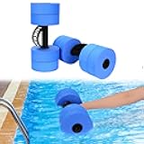 Hikeen Aquatic Exercise Dumbbells Water Dumbbell Pool Resistance Aquatic Fitness Barbells with 4 High-Density EVA Foam Pool Weights Dumbbells, for Water Aerobics Weight Loss