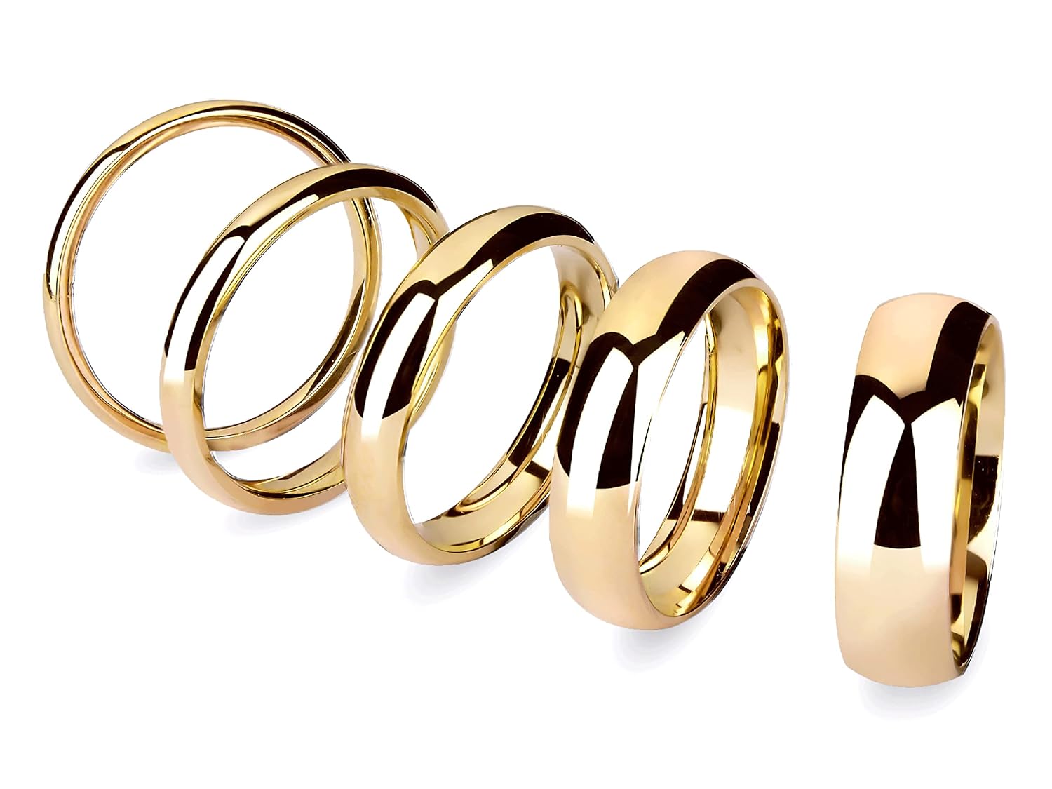 14k Yellow Gold Classic Dome Comfort Fit Wedding Band