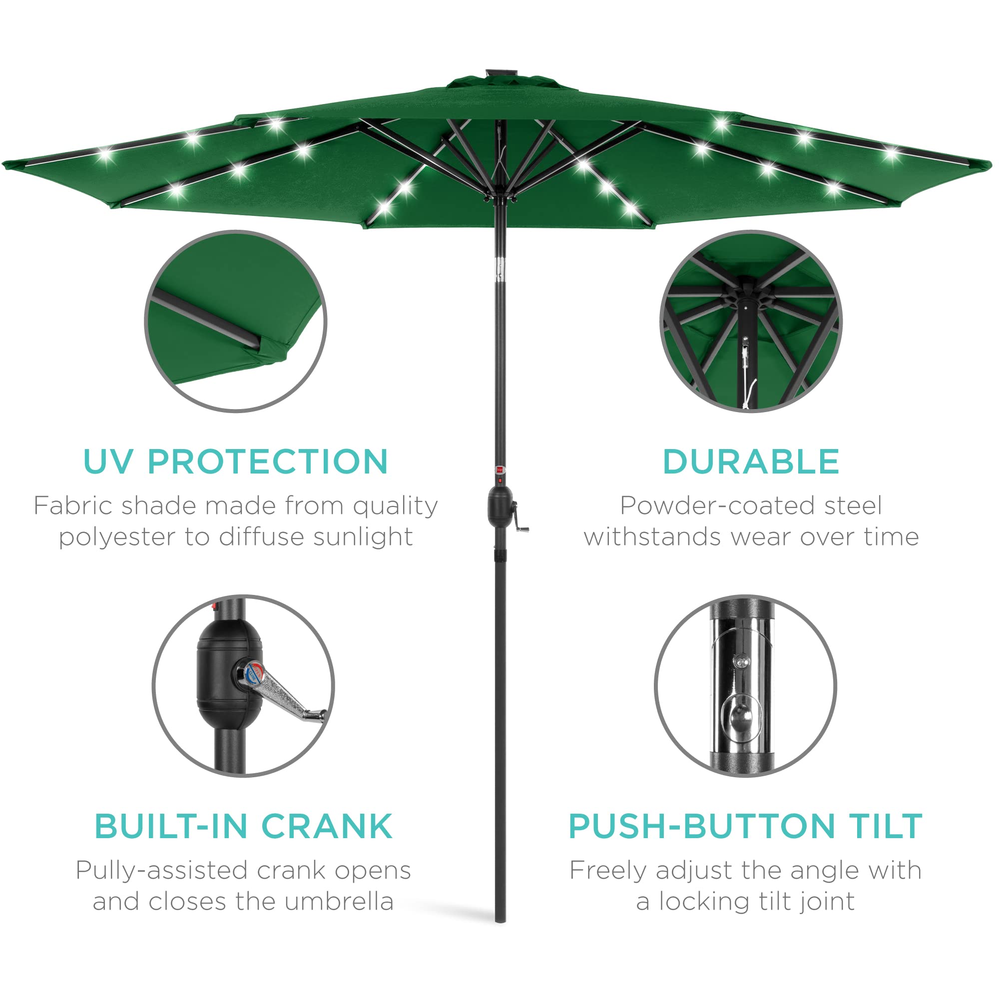 amazon lighted patio umbrella Amazon.com : AreShark 9FT Patio Umbrella with Solar Lights, 32 Lighted Pool  Umbrella w/Tilt and Crank, Outdoor Market Solar Umbrellas for Garden, Deck,  Backyard, Pool and Beach, Dark Red : Patio, Lawn